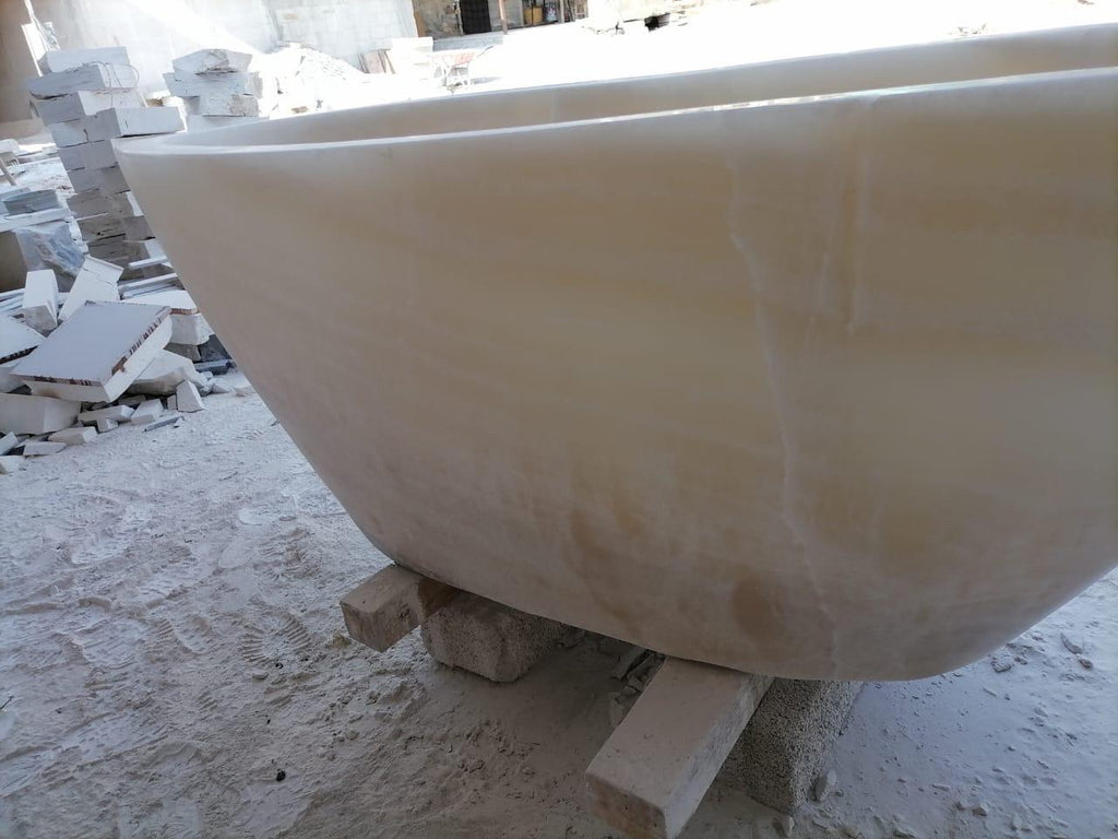 Onyx Bath Tub Hand Carved by our crew!