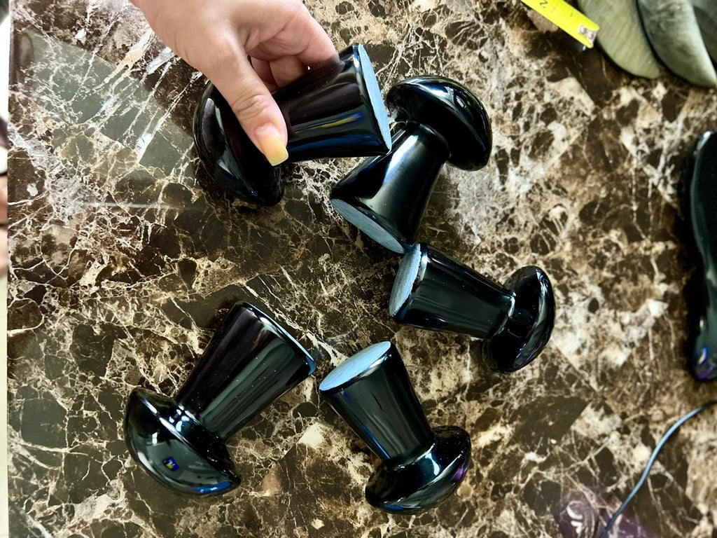 Massage Stones Triple Polished Hand Carved Professional Model. Set of 2.