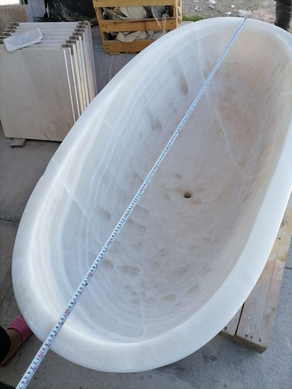 Onyx Bath Tub Hand Carved by our crew!