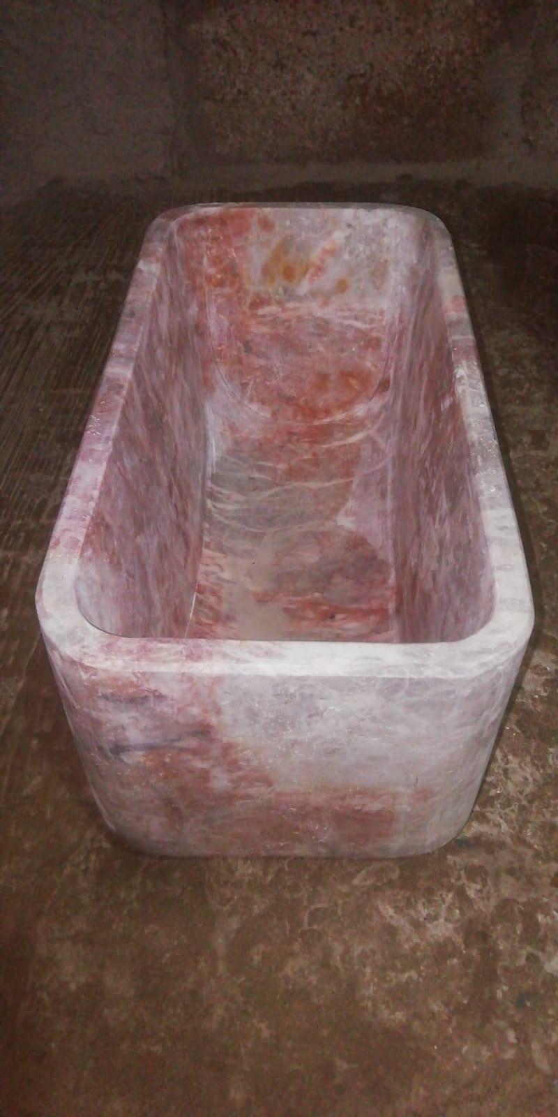Marble Bathtub Large 6Ft. Hand Carved and Triple Polished by our crew.