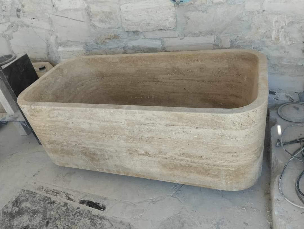 Marble Bathtub Large 6Ft. Hand Carved and Triple Polished by our crew.