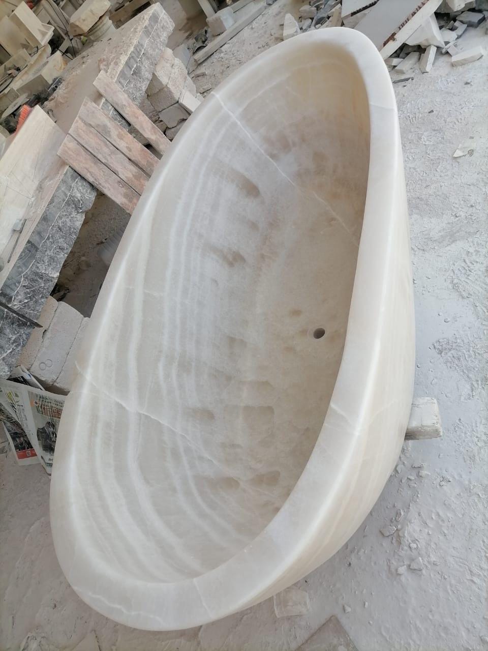 Onyx Bath Tub Hand Carved by our crew!
