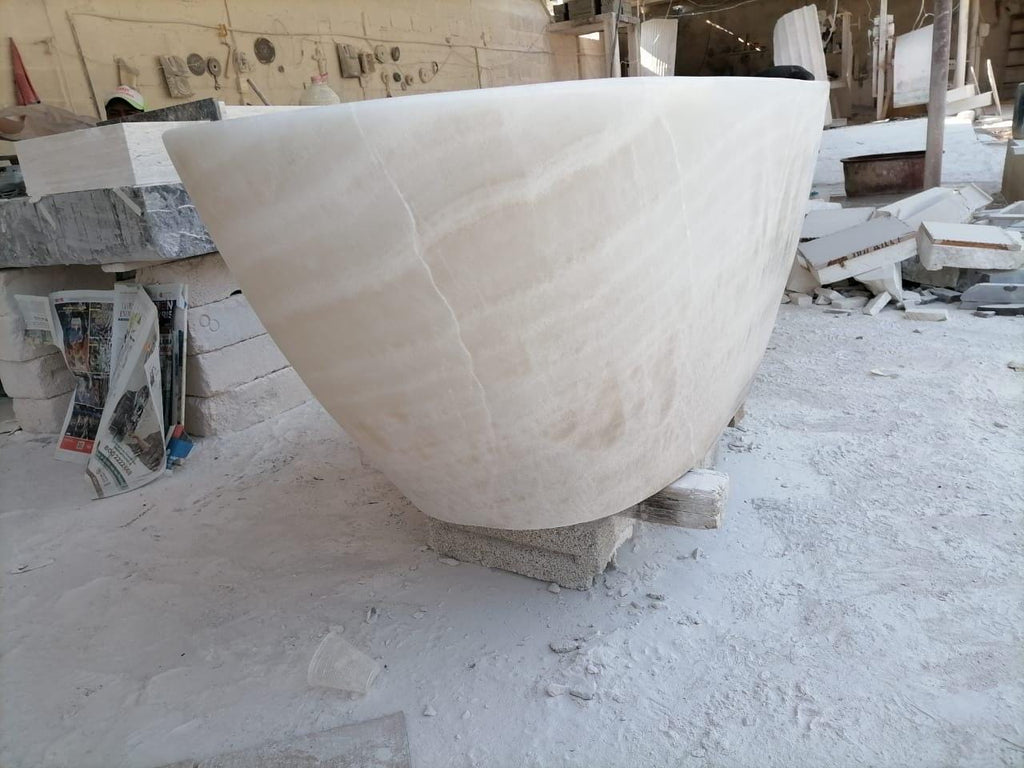 Onyx Bath Tub Hand Carved by our crew!