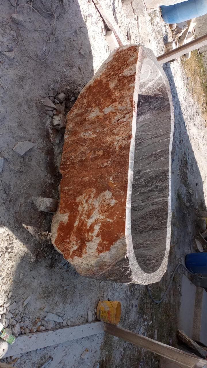 Marble Bathtub Large 6Ft. Hand Carved and Triple Polished by our crew.