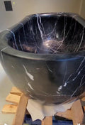 Black Marble Bathtub Hand Carved Triple Polished by our crew. Natural stones r unique in colors, patterns, from geological processes.