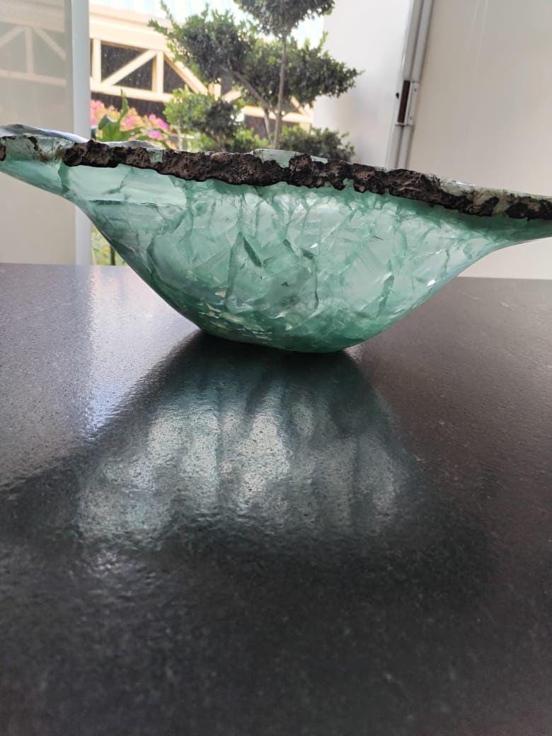 Fluorite Decorative Bowl 15 inches across One of a kind Art Collection Triple Polish and Hand Carved by our crew. Very Elegant.